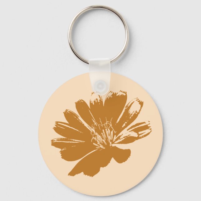 Retro Flower Art Keychain (Front)