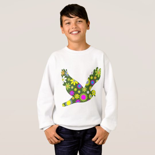 Retro Flower Bird Children's Sweatshirt