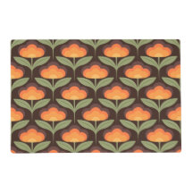 Retro Flower Brown And Oranges On Brown
