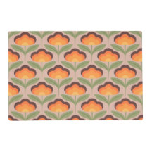 Retro flower brown and oranges on light background