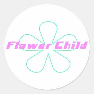 Retro Flower Child Classic Round Sticker