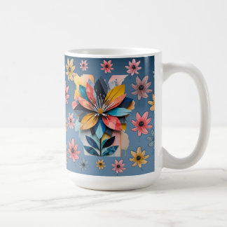 Retro flower coffee mug 15oz