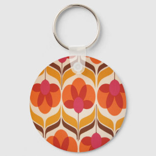 Retro Flower Design Keychain