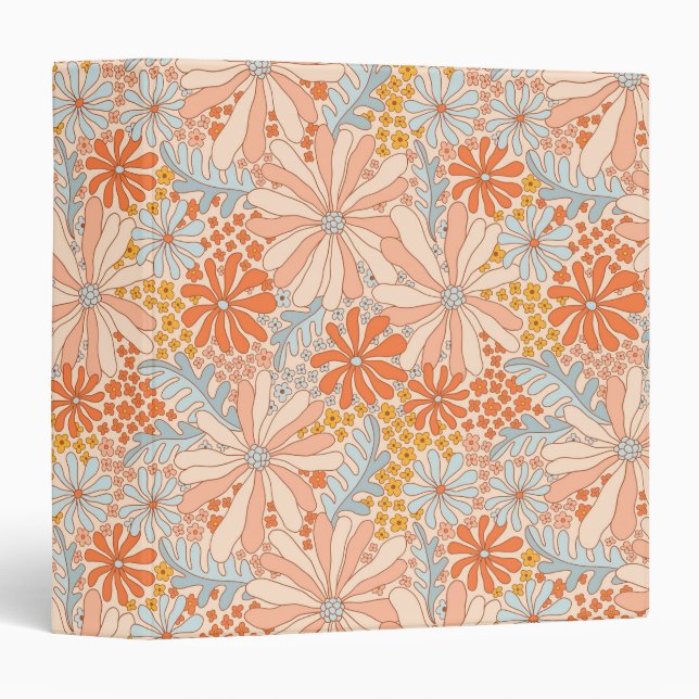 Retro Flower Garden Pattern Binder (Front/Spine)