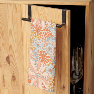 Retro Flower Garden Pattern Kitchen Towel