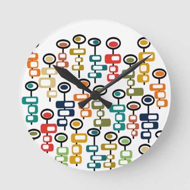Retro Flower Garden Round Clock (Front)