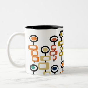 Retro Flower Garden Two-Tone Coffee Mug
