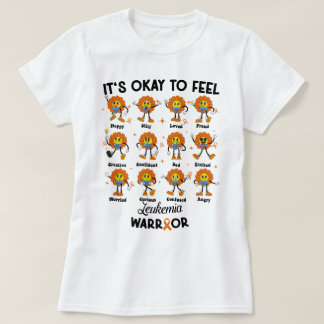 Retro Flower It's Okay To Feel Leukaemia Warrior T-Shirt