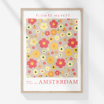 Retro Flower Market Amsterdam Red Yellow Flowers Poster<br><div class="desc">Introduce a touch of Dutch elegance to your decor with the "Retro Flower Market Amsterdam Red Yellow Flowers Poster." This delightful poster features a refined design with "Flower Market" and "Amsterdam" displayed in vintage-inspired typography. The artwork showcases a beautiful array of dark pink or red, pastel yellow, and creamy ivory...</div>
