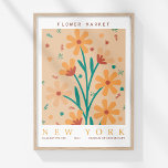 Retro Flower Market New York Orange Abstract  Poster<br><div class="desc">Bring the vibrant energy of a retro flower market to your home with the "Retro Flower Market New York Orange Abstract Poster." This stylish poster features a chic design with "Flower Market" and "New York" elegantly written in vintage-inspired lettering. At the centre, an abstract arrangement of orange flowers is displayed...</div>