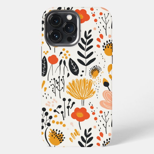 Retro Flower Market Pattern iPhone Case (Back)