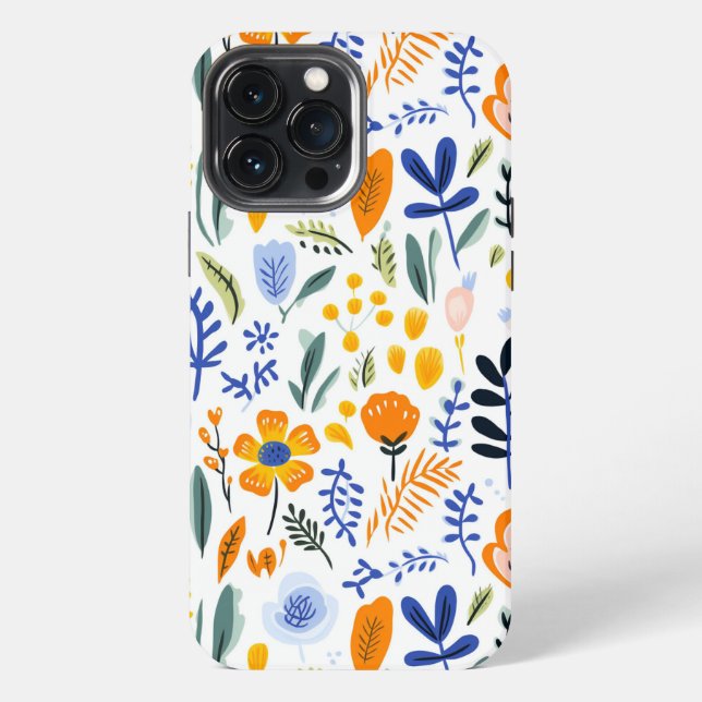 Retro Flower Market Pattern iPhone Case (Back)