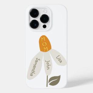 Retro Flower Mom, Kids Names, Custom Petals Case-Mate iPhone 14 Pro Case