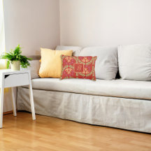 Retro Flower Monogram Accent Pillow