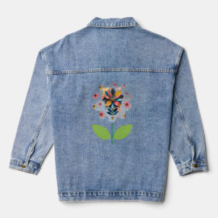Retro flower on Denim Jacket