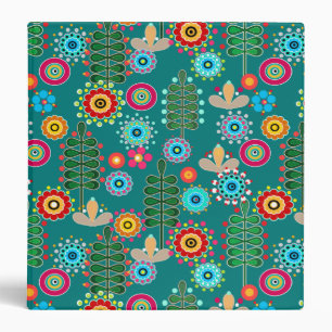 Retro, flower pattern binder