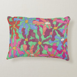 Retro Flower Pattern Boho Design Accent Pillow