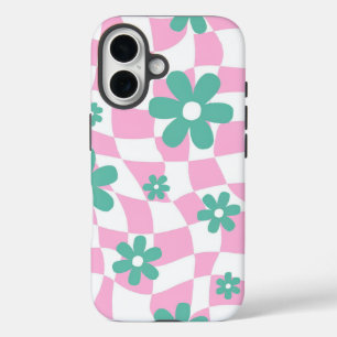 Retro Flower Pattern iPhone 16 Case