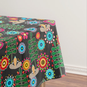 Retro, flower pattern tablecloth