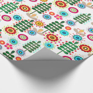 Retro, flower pattern wrapping paper