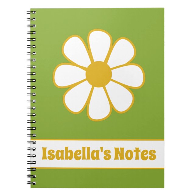 Retro Flower Personalized Notebook (Front)