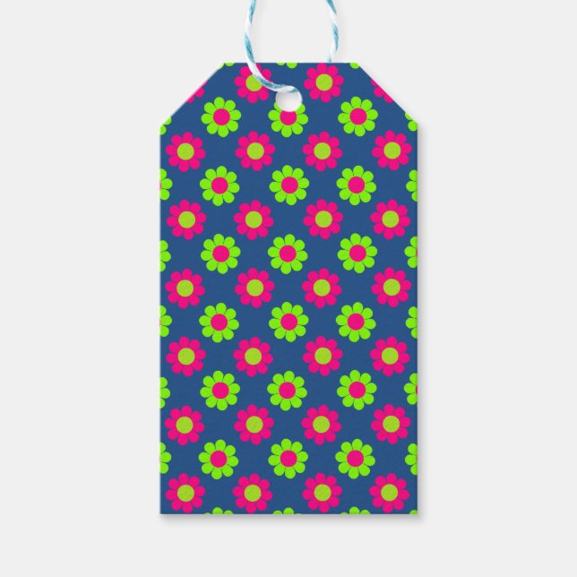 Retro Flower Power Gift Tags (Front)
