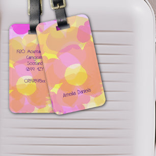 Retro Flower Power Luggage Tag