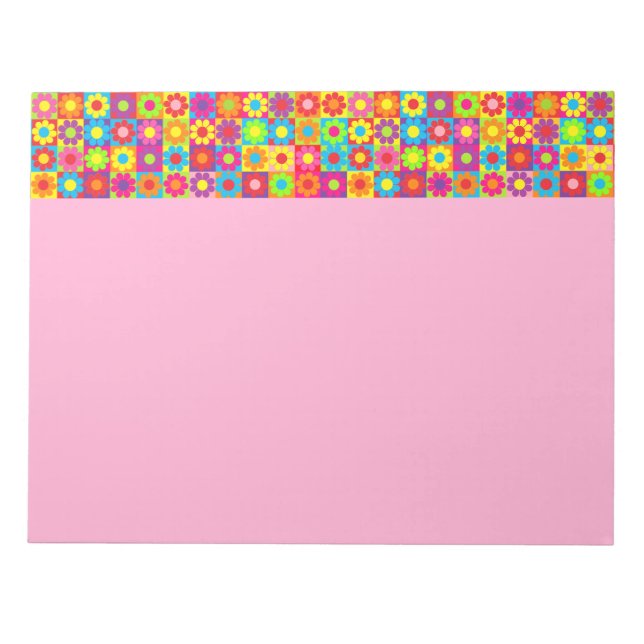 Retro Flower Power Notepad (Front)