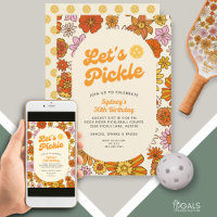 Retro Flower Power Pattern Pickleball Party 