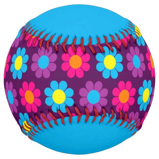 Retro Flower Power Softball (Front)