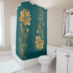 Retro Flower Power Tendrils Border 1