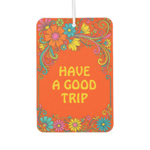 Retro Flower Power Tendrils - Label Frame 1 Air Freshener