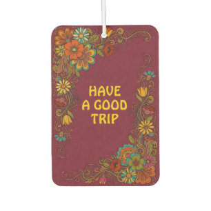 Retro Flower Power Tendrils - Label Frame 8 Air Freshener