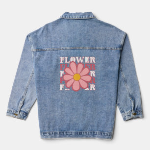 Retro Flower Power – Vintage Pink Daisy Denim Jacket