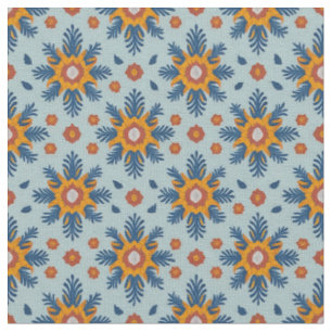 Retro Flower Repeating Pattern Design Fabric