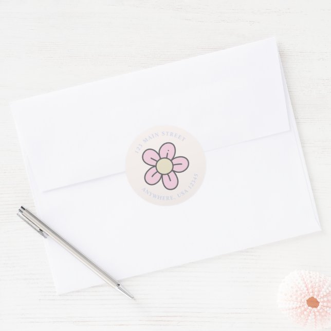 Retro Flower return address label (Envelope)