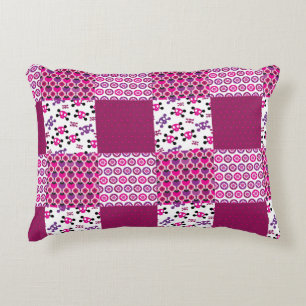 Retro flower skull polka dot decorative pillow
