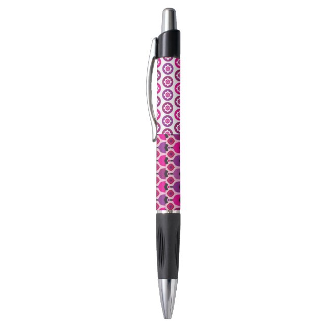 Retro flower skull polka dot pen (Top (Vertical))