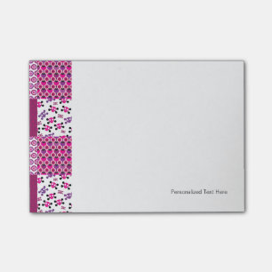 Retro flower skull polka dot post-it notes