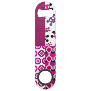 Retro flower skull polka dot speed bottle opener