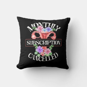 Retro Flower Uterus My Choice Support Hysterectomy Throw Pillow
