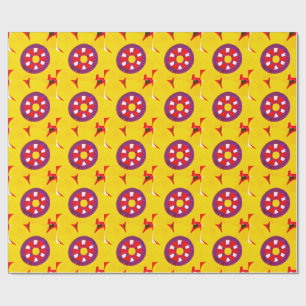 Retro Flower Wallpapper Wrapping Paper