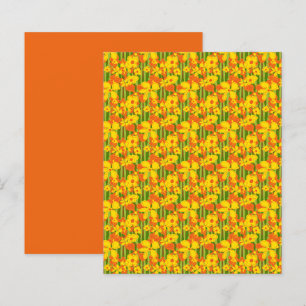 Retro Flower Yellow Orange Green Scrapbook Paper