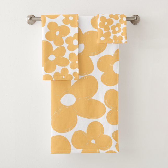 Retro Flowers #1 #floral #pattern #decor #art Bath Towel Set (Insitu)