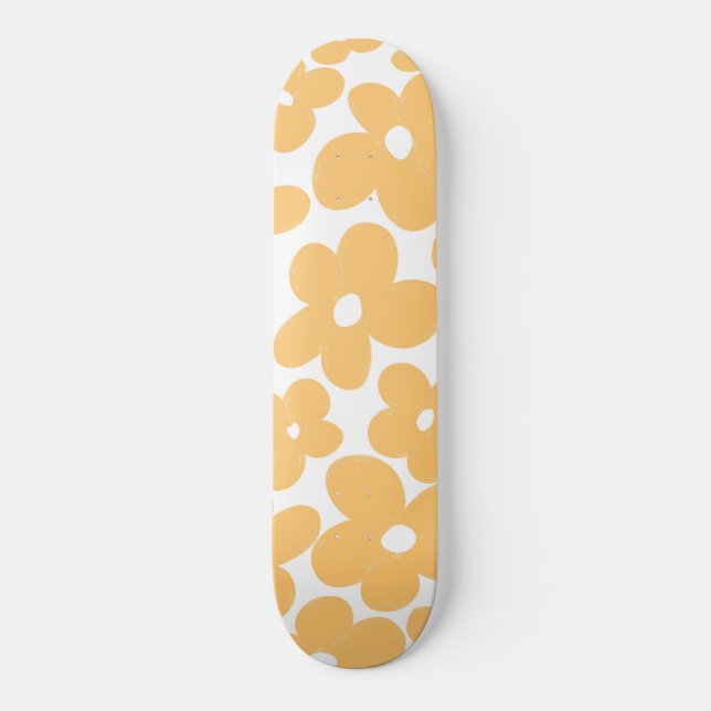 Retro Flowers #1 #floral #pattern #decor #art Skateboard (Front)