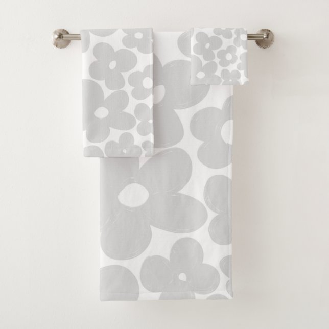 Retro Flowers #3 #floral #pattern #decor #art Bath Towel Set (Insitu)