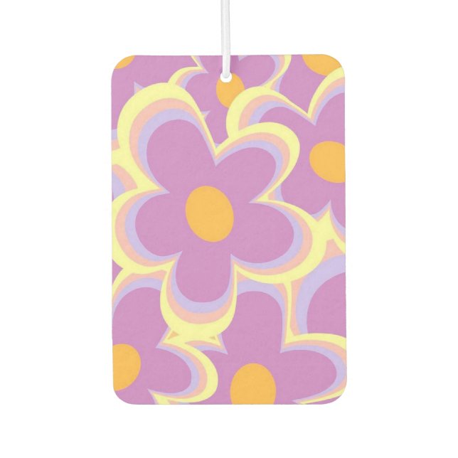 Retro Flowers Air Freshener (Front)