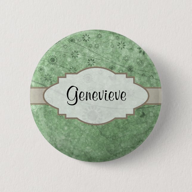 Retro Flowers and Butterflies Aqua.png 2 Inch Round Button (Front)