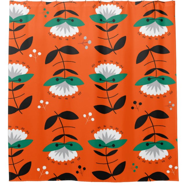 Retro flowers and leaves seamless pattern.  (Front)