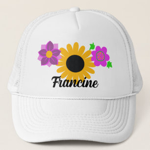 Retro Flowers Customizable Trucker Hat